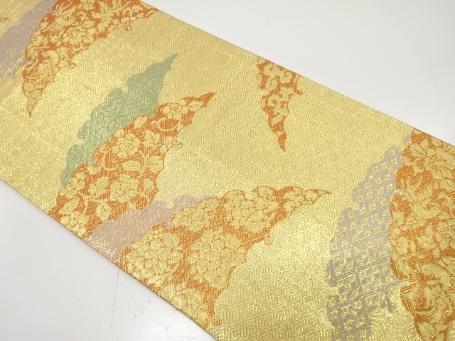 JAPANESE FUKURO OBI / SAGANISHIKI / WOVEN FLOWER & BIRD